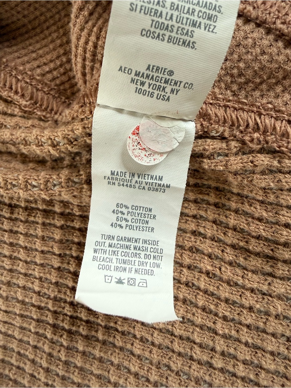 aerie Waffle Knit Button-Up Sweatshirt Jacket - Picture 6 of 7